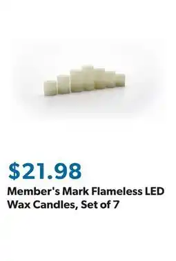 Sam's Club Member's Mark Flameless LED Wax Candles, Set of 7 offer