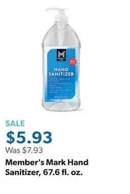 Sam's Club Member's Mark Hand Sanitizer, 67.6 fl. oz offer