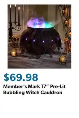 Sam's Club Member's Mark 17 Pre-Lit Bubbling Witch Cauldron offer