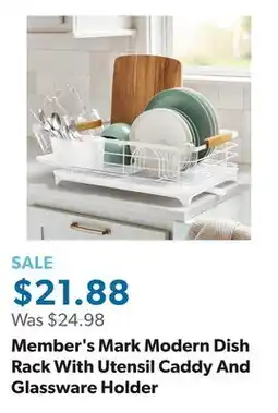 Sam's Club Member's Mark Modern Dish Rack With Utensil Caddy And Glassware Holder offer