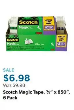 Sam's Club Scotch Magic Tape, ¾ x 850 offer