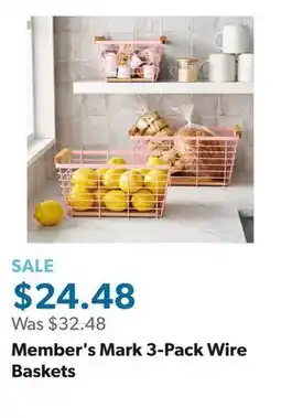 Sam's Club Member's Mark 3-Pack Wire Baskets offer