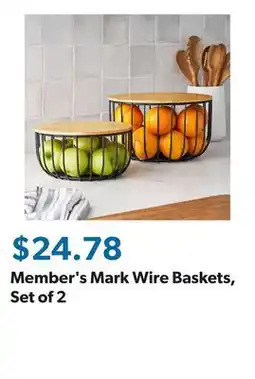 Sam's Club Member's Mark Wire Baskets, Set of 2 offer