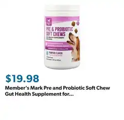 Sam's Club Member's Mark Pre and Probiotic Soft Chew Gut Health Supplement for Dogs, 180 ct offer