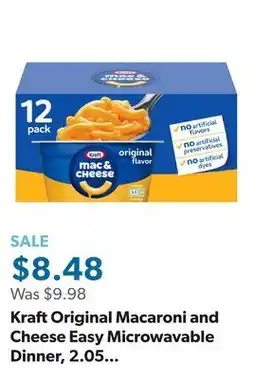 Sam's Club Kraft Original Macaroni and Cheese Easy Microwavable Dinner, 2.05 oz., 12 pk offer