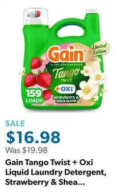 Sam's Club Gain Tango Twist + Oxi Liquid Laundry Detergent, Strawberry & Shea Scent, 159 Loads, 170 fl. oz offer