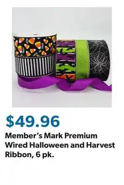 Sam's Club Member's Mark Premium Wired Halloween and Harvest Ribbon, 6 pk offer