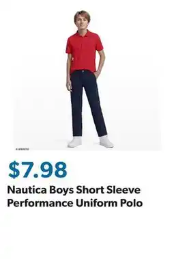 Sam's Club Nautica Boys Short Sleeve Performance Uniform Polo offer