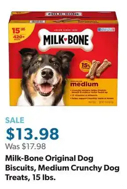 Sam's Club Milk-Bone Original Dog Biscuits, Medium Crunchy Dog Treats, 15 lbs offer