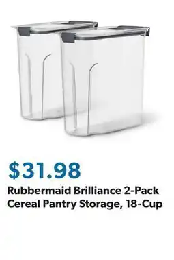 Sam's Club Rubbermaid Brilliance 2-Pack Cereal Pantry Storage, 18-Cup offer