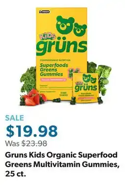 Sam's Club Gruns Kids Organic Superfood Greens Multivitamin Gummies, 25 ct offer