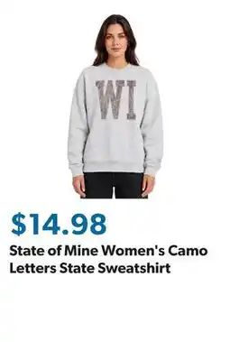 Sam's Club State of Mine Women's Camo Letters State Sweatshirt offer