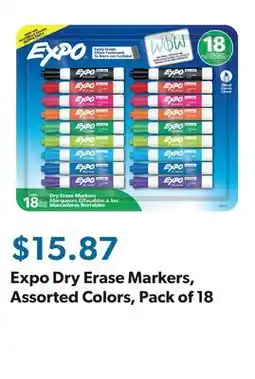Sam's Club Expo Dry Erase Markers, Assorted Colors, Pack of 18 offer