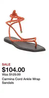 TJ Maxx Carmina Cord Ankle Wrap Sandals offer