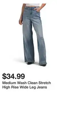 TJ Maxx Medium Wash Clean Stretch High Rise Wide Leg Jeans offer