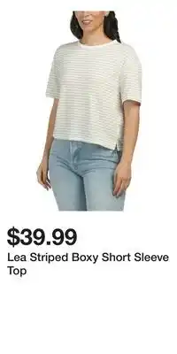TJ Maxx Lea Striped Boxy Short Sleeve Top offer
