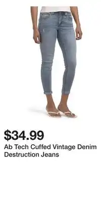 TJ Maxx Ab Tech Cuffed Vintage Denim Destruction Jeans offer