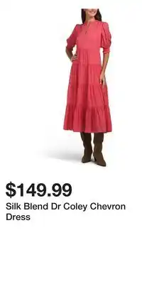 TJ Maxx Silk Blend Dr Coley Chevron Dress offer