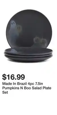 TJ Maxx Made In Brazil 4pc 7.5in Pumpkins N Boo Salad Plate Set offer