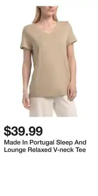 TJ Maxx Made In Portugal Sleep And Lounge Relaxed V-neck Tee offer