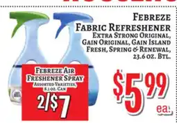 Trade Fair Supermarket FEBREZE FABRIC REFRESHENER Extra Strong Original, Gain Original, Gain Island Fresh, Spring & Renewal offer