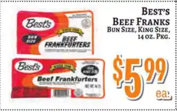 Trade Fair Supermarket Best's BEEF FRANKS offer