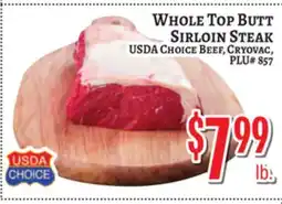 Trade Fair Supermarket WHOLE TOP BUTT SIRLOIN STEAK offer