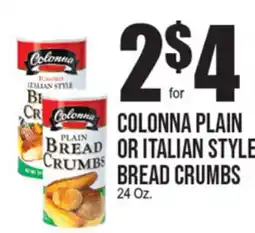 Extra Supermarket COLONNA PLAIN OR ITALIAN STYLE BREAD CRUMBS offer