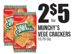 Extra Supermarket MUNCHY'S VEGE CRACKERS offer