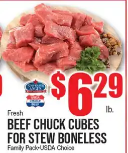 Extra Supermarket FRESH BEEF CHUCK CUBES FOR STEW BONELESS offer