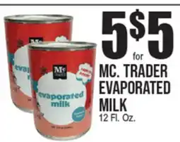 Extra Supermarket MC. TRADER EVAPORATED MILK offer