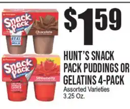 Extra Supermarket HUNT'S SNACK PACK PUDDINGS OR GELATINS offer