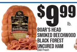 Extra Supermarket BOAR'S HEAD SMOKED BEECHWOOD BLACK FOREST UNCURED HAM offer
