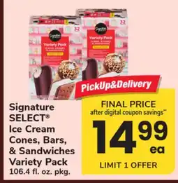 ACME Signature SELECT Ice Cream Cones, Bars, & Sandwiches Variety Pack offer