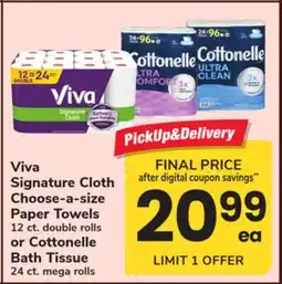 ACME Viva Signature Cloth Choose-a-size Paper Towels or Cottonelle Bath Tissue offer