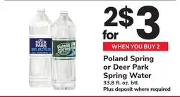 ACME Poland Spring or Deer Park Spring Water offer