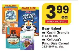 ACME Bear Naked or Kashi Granola 8-12 oz. pkg. or Kellogg's King Size Cereal 22.6-29.5 oz. pkg offer