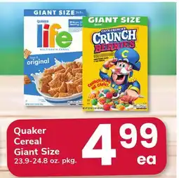 ACME Quaker Cereal Giant Size offer