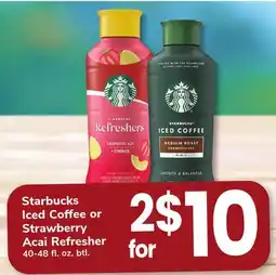 ACME Starbucks Iced Coffee or Strawberry Acai Refresher offer