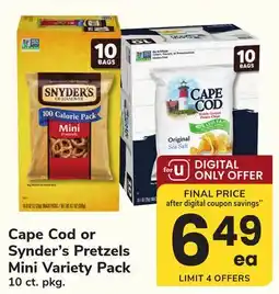 ACME Cape Cod or Synder's Pretzels Mini Variety Pack offer