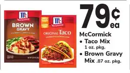 ACME McCormick Taco Mix 1 oz. pkg. Brown Gravy Mix .87 oz. pkg offer