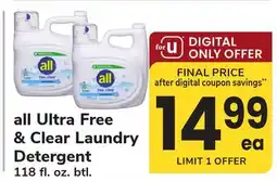 ACME all Ultra Free & Clear Laundry Detergent offer