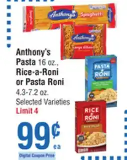 Smart & Final Anthony's Pasta 16 oz., Rice-a-Roni or Pasta Roni 4.3-7.2 oz offer