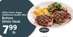 Hugo's Supermarkets USDA Choice Angus Steakhouse Quality Beef Bottom Sirloin Steak offer