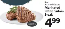 Hugo's Supermarkets Hugo's Reserve Marinated Petite Sirloin Steak offer