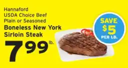 Hannaford Hannaford usda choice beef boneless new york sirloin steak offer