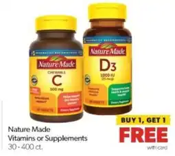 Family Fare Nature Made Vitamins or Supplements offer