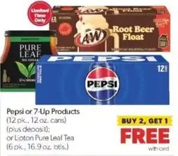Family Fare Pepsi or 7-Up Products or Lipton Pure Leaf Tea offer