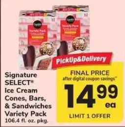 Safeway Signature Select Ice Cream Cones, Bars, & Sandwiches Variety Pack offer