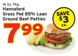 Hannaford Hannaford grass fed ground beef patties offer